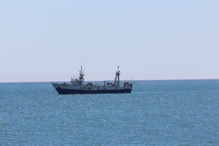 LUDERITZ, 03 MAY 2014 - Namibian fishing vessel, Kombat Luderitz, in the Atlantic Ocean near Luderitz.(Photo by:Etuna Shikalepo) NAMPA