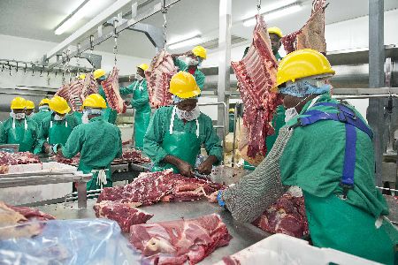  WINDHOEK, 14 MAY 2014 - Meat Corporation of Namibia (Meatco) workers at the Meatco Windhoek abattoir. (Photo contributed) NAMPA
