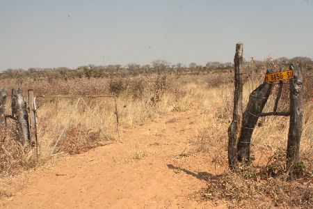 TSUMKWE, 29 July 2014 – The gate of a homestead set up on an illegally fenced-off piece of land at Janju in the Omatako area. All fences illegally- erected in Tsumkwe West will be removed by February next year, Otjozondjupa Communal Land Board chairperson Jeaneth Kuhanga said on Tuesday. (Photo by: Mulisa Simiyasa) NAMPA 