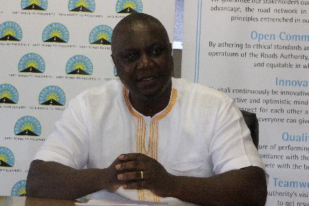 WINDHOEK, 18 September 2014 - The Chief Executive Officer (CEO) of the Roads Authority (RA), Conrad Lutombi speaking at a media briefing in Windhoek on Thursday. (Photo by: Esme Konstantinus) NAMPA