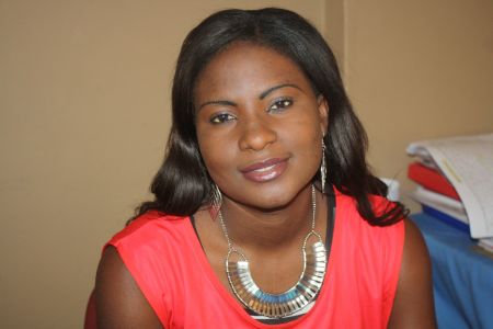 OTJIWARONGO, 05 May 2015 – The Electoral Commission of Namibia (ECN)’s Otjozondjupa regional voter education officer, Beatrice Sililo pictured at the Otjiwarongo by-election voter registration centre. (Photo by: Mulisa Simiyasa) NAMPA