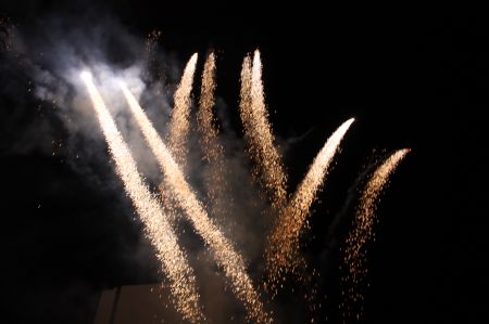 WINDHOEK, 01 January 2016 - Fireworks displayed at the City of Windhoek municipal building in Independence Avenue at midnight during the New Year's Eve celebrations. (Photo by : Anna Salkeus) NAMPA