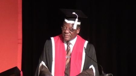 WINDHOEK, 14 April 2016 - Pro-Vice Chancellor of the University of Namibia (UNAM), Professor Osmund Mwandemele pictured at the university's graduation ceremony on Thursday. (Photo by: Lydia Pitiri) NAMPA