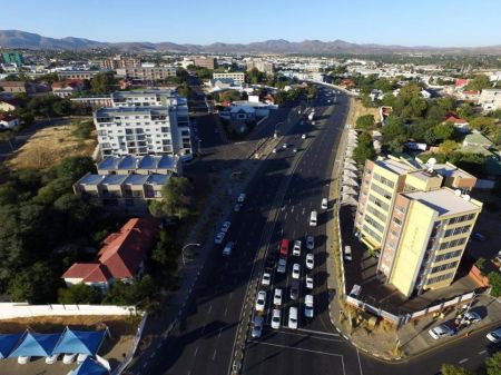 WINDHOEK, 18 May 2016 - Early morning traffic in Windhoek. The photo was taken on Wednesday during the launch of a new initiative by Kosmos 94.1; the City Police and Drone Photography Namibia which will see drones used in road safety and crime prevention. (Photo: Contributed)