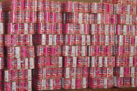 OTJIWARONGO, 13 February 2017 - Stacked tins of fish. (Photo by: Mulisa Simiyasa) NAMPA 