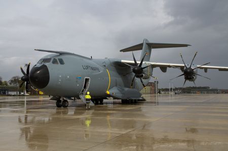 WINDHOEK, 28 OCTOBER 2017 - The type A 400 M military aircraft of the German Defence Forces based at Air Transport Wing 62 in Wunstorf, Germany will be touching down at Hosea Kutako International Airport. (Photo by: Contributed) Nampa