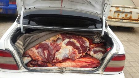 SWAKOPMUND, 03 November 2017 - The beef carcass confiscated by the police from a suspect in Henties Bay. (Photo by: Paulus Kiiyala Shiku) NAMPA