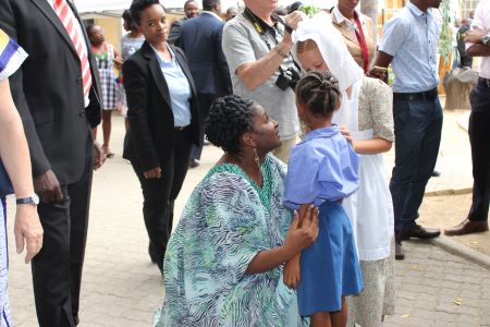 WINDHOEK, 13 February 2019 - First Lady Monica Geingos speaks to learners during the official opening of the Ninth Session of the Sixth Parliament in Windhoek on Wednesday. (Photo by: Chelva Wells) NAMPA 