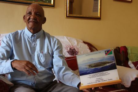 OTJIWARONGO, 12 August 2019 - The 77-year-old, Lazarus Guiteb talks about the commemoration of the Heroes Day event planned for Otjiwarongo in the Otjozondjupa Region on 26 August this year. (Photo by: Mulisa Simiyasa) NAMPA
