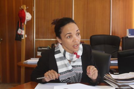 WINDHOEK, 10 September 2019 - The Deputy Executive Director at the Ministry of Justice, Gladice Pickering in as interview with Nampa journalist on Tuesday. (Photo by: Vita Angula) NAMPA