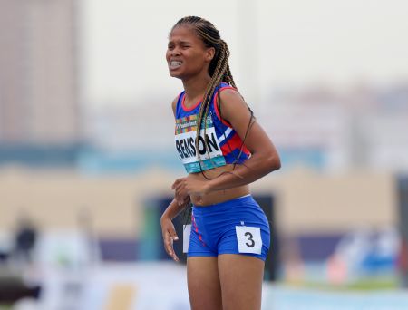 DUBAI, 10 November 2019 – Johanna Benson, Namibia’s T37 athlete while in action during the T37, 400m heats at the 2019 International Paralympic Committee (IPC) World Para Athletics Championships in Dubai, United Arab Emirates. (Photo by: Hesron Kapanga) NAMPA