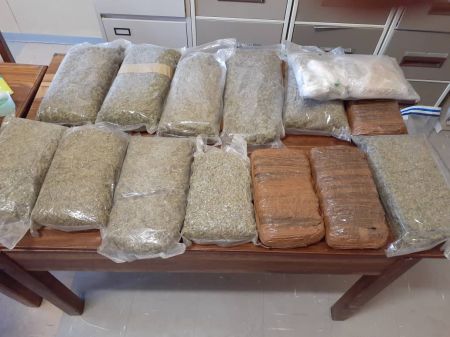 GOBABIS, 18 June 2020 - Bags of cannabis found in the vehicle of suspects at Gobabis Trans-Kalahari roadblock. (Photo: Contributed) NAMPA