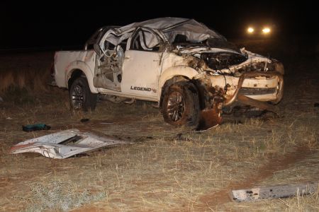 KALKFELD, 13 December 2020 - The vehicle that was involved in a road accident where a 41-year-old woman died outside Kalkfeld in the Otjozondjupa Region on Sunday morning. (Photo by: Mulisa Simiyasa) NAMPA