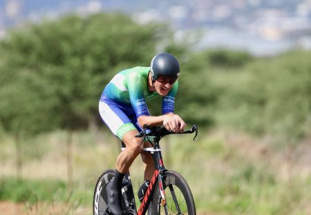 WINDHOEK, 26 January 2023 - Drikus Coetzee pictured while in action during the Individual Time Trial at the 2023 Nedbank Namibia National Cycling Championships in Windhoek. (Photo by: Hesron Kapanga) NAMPA