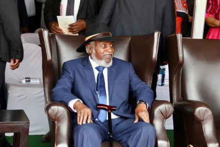 OUTAPI, 21 March 2023 – Founding President Sam Nujoma was among the public figures who attended the independence celebrations in Outapi. (Photo by: Maggy Thomas) NAMPA