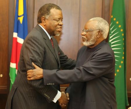 WINDHOEK - President Hage Geingob has paid homage to former President Sam Nujoma in honour of his 94th birthday, saying he played a towering role in uniting Namibians in their march for a stable and prosperous Namibia. (Photo: Contributed) 