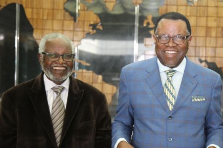 WINDHOEK - President Hage Geingob has paid homage to former President Sam Nujoma in honour of his 94th birthday, saying he played a towering role in uniting Namibians in their march for a stable and prosperous Namibia. (Photo: Contributed) 