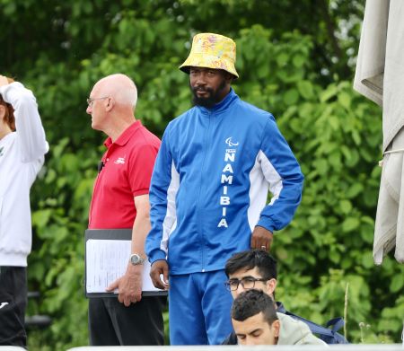NOTTWIL, 26 May 2023 - Namibia Paralympic Committee secretary general Michael Hamukwaya pictured at the World Para Athletics (WPA) 2023 Nottwil Grand Prix in Nottwil, Switzerland. (Photo by: Hesron Kapanga) NAMPA 