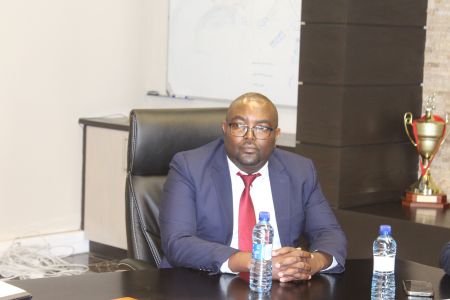 OTJIWARONGO, 05 May 2023 - The newly appointed Chief Executive Officer of the Central North Regional Electricity Distributor (Cenored) Fessor Mbango (L) together with the Board chairperson of Cenored, Moses Matyayi on Monday morning at Otjiwarongo. (Photo by: Mulisa Simiyasa) NAMPA