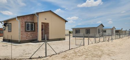 OKAHAO, 23 November 2023 - The National Housing Enterprise (NHE) has invested nearly N.dollars 60 million for the construction of 144 houses in Omuthiya, Ondangwa and Okahao, as part of addressing the housing backlog in the country. (Photo by: Maria David) NAMPA