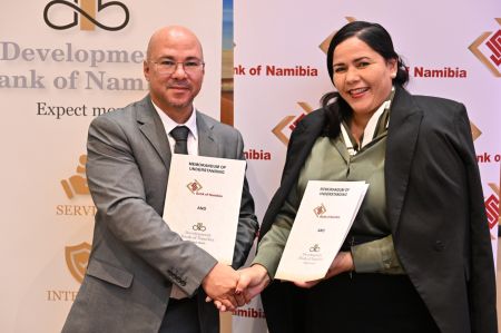 WINDHOEK, 17 June 2024 - Development Bank of Namibia CEO John Steytler and Bank of Namibia Deputy Governor Leonie Dunn. (Photo: Contributed)
