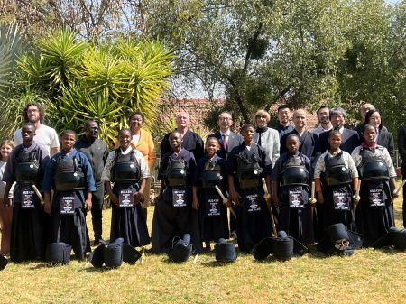 WINDHOEK, 10 August 2024 - Japanese Ambassador to Namibia, Nishimaki Hisao, on Saturday hosted children from the Windhoek Kendo Club. Hisao said the event was aimed at enhancing kendo culture in Namibia, adding that many Namibians have shown interest in knowing Japanese culture, including kendo. (Photo by: Linea Dishena) NAMPA
