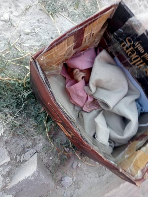 ONDANGWA, 20 August 2024 - A new-born baby was found in a box dumped at an abandoned kindergarten in Ondangwa on Monday. (Photo: Contributed)