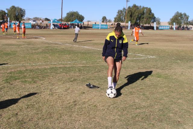 KEETMANSHOOP, 22 August 2024 - Professional footballer Zenatha Coleman says hard work, determination and discipline helped her get to where she is today. (Photo by: Suzith Tjitaura) NAMPA