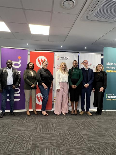 WINDHOEK, 28 August 2024 - Representative from the private entities that have sponsored N.dollars 1.4 million towards the hosting of the annual AU MSME event slated for 09 to 13 September 2024 in Windhoek (Photo by: Linea Dishena) NAMPA