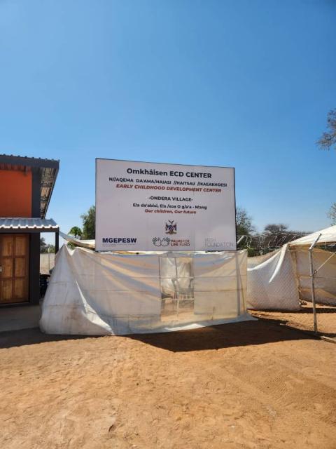 ONDERA, 28 August 2024 - The Palms for Life Fund has donated an Early Childhood Development (ECD) centre in the Oshikoto Region’s Guinas Constituency to the Ministry of Gender Equality for use by the local community. (Photo: Contributed)