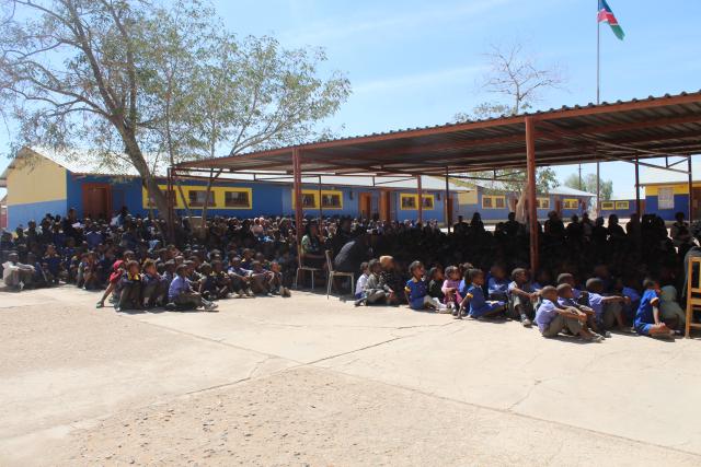 MARIENTAL, 04 September 2024 – Mariental Primary School on Wednesday paid tribute to eight-year-old Einoritha Mhopyeni, whose body was found at the Dates farm near the southern town last week. (Photo by: Charmaine Boois) NAMPA