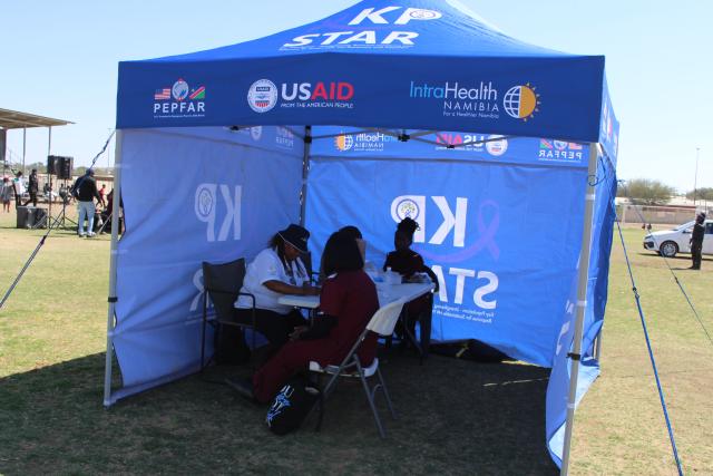 KEETMANSHOOP, 06 September 2024 – The IntraHealth HIV testing booth pictured at the J Stephanus Stadium in Keetmanshoop during the U=U campaign. (Photo by: Suzith Tjitaura) NAMPA 