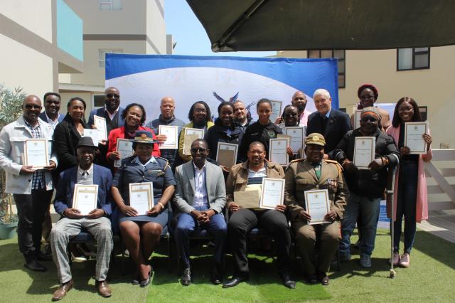 SWAKOPUND, 19 September 2024 - Erongo Governor Neville Andre Itope photographed with the members appointed to the Erongo Regional Gender Permanent Task Force (ERGPTF) at Swakopmund. The task force the task force aims to gain high-level support for prioritising gender issues, including the National gender plan of action and gender-responsive budget. 