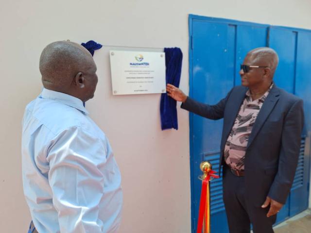 RUNDU, 20 September 2024 - NamWater CEO Abraham Nehemia and Ndiyona Constituency Councillor Laurentius Mukoya officially commissioning the Kayengona and Shamvhura Water Filtration Plants on Friday. (Photo: Contributed)