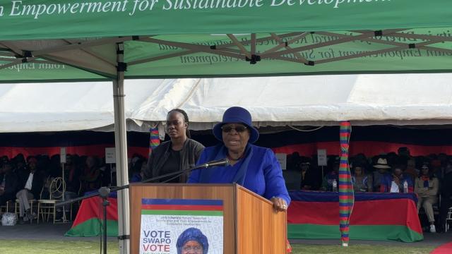 WALVIS BAY, 21 September 2024 - Swapo Party presidential candidate and party Vice President Netumbo Nandi-Ndaitwah addressed thousands of Swapo party supporters and sympathisers at the party’s first star rally which took place at Walvis Bay on Saturday, ahead of the November presidential and parliamentary elections. (Photo by: Isabel Bento) NAMPA