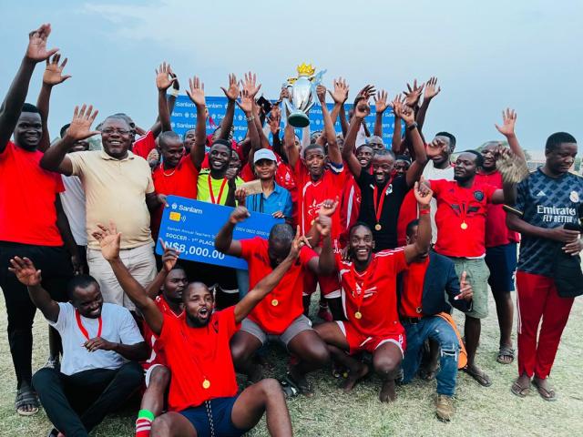 RUNDU, 22 September 2024 - The Rundu Circuit players who won the Sanlam Teachers Tournament at Rundu on Sunday. (Photo Contributed) 