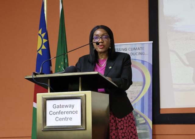 WINDHOEK, 25 September 2024- Prime Minister Saara Kuugongelwa-Amadhila opening the two-day drought response plan discussion platform in Windhoek. (Photo by: Linea Dishena) NAMPA