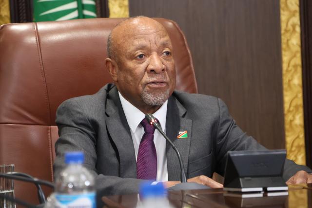 WINDHOEK, 17 September 2024, President Nangolo Mbumba during a press conference, following his return from the United Nations General Assembly. (Photo by: Linea Dishena) NAMPA