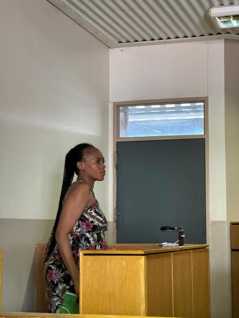 OSHAKATI, 18 October 2024 - The accused Hilja Shikongeni, a 33-year-old has been granted bail after appearing in court. (Photo by Maria David)NAMPA