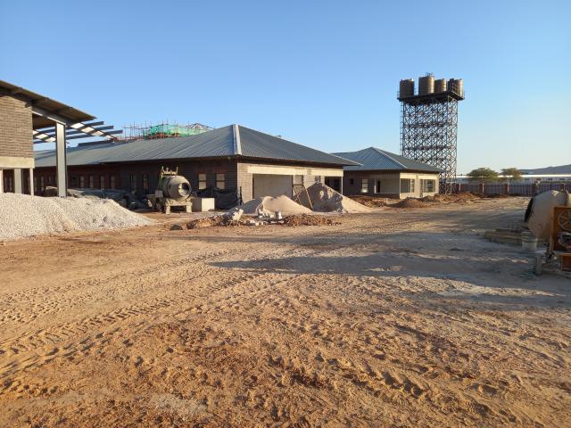 OPUWO, 20 OCTOBER 2024 - Construction and final touches on Kunene Regional Police Headquarters resume after a year off. (Photo by: Uakutura Kambaekua) NAMPA.