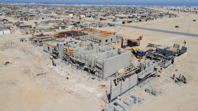 SWAKOPMUND, 21 October 2024 - An aerial view of the DRC Police Station currently under construction at Swakopmund. (Photo contributed) NAMPA