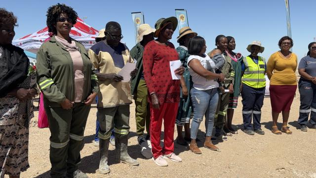 ARANDIS, 22 October 2024 - Some of the beneficiaries of the 38 houses which will be constructed at Arandis through the Shack Dwwellers Federation for the first time at the town. (Photo by: Isabel Bento) NAMPA