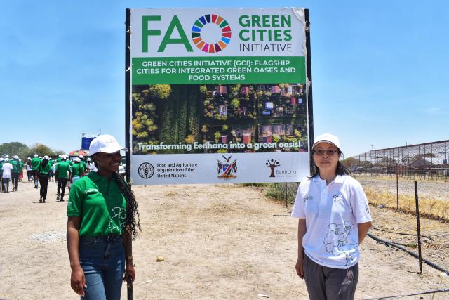 EENHANA, 02 November 2024 - FAO Representative in Namibia Dr. Qingyun Diao during the handover of a nursery at Eenhana on Friday.