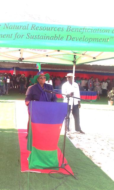 KATIMA MULILO, 03 November 2024 - Dr. Netumbo Nandi-Ndaitwah, the Vice President of Swapo, Vice President of the Republic of Namibia and Swapo Party Presidential Candidate in the 27 November Presidential and National Assembly elections delivering her keynote address at a Swapo Party Star Rally held at the Katima Mulilo Sports Complex on Saturday. (Photo by: Michael Mutonga Liswaniso) NAMPA