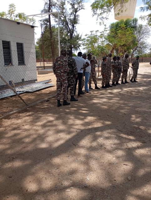 OMUTHIYA, 13 November 2024 - Soldiers queueing up for special voting Day at the Omuthiya polling station. (Photo by: Gabriel Tomas) NAMPA