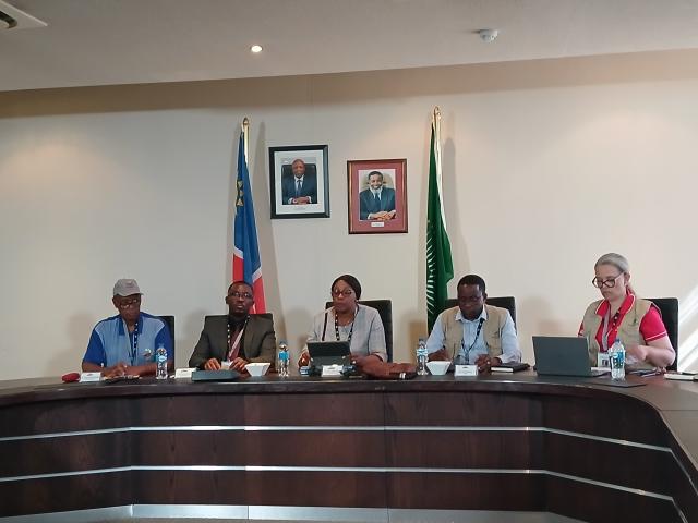 WINDHOEK, 13 November 2024 - Electoral Commission of Namibia Chairperson Elsie Nghikembua addresses the media on the special voting process. (Photo by: Melissa //Hoebes) NAMPA