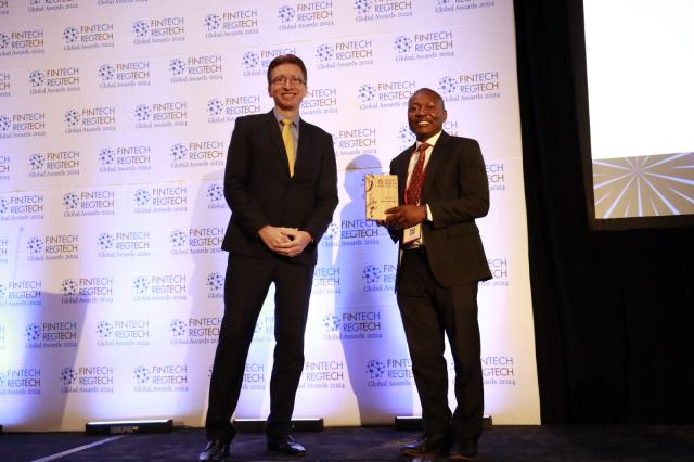 WINDHOEK, 15 November 2024- BoN's officer in charge, Marsorry Ickua accepts Pioneer Award at the Central Banking FinTech & RegTech Global Awards held in Mexico City. 
(Photo: Contributed)