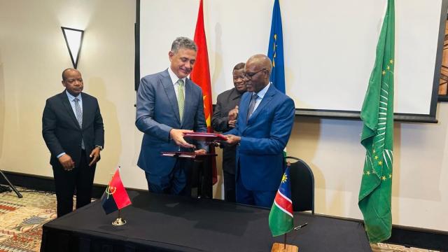 WINDHOEK, 18 September 2024 - Namibia and Angola officially signing the Baynes Implementation Agreement on Monday, solidifying their commitment to the successful completion of the Baynes Hydropower Project. (Photo: contributed) NAMPA 