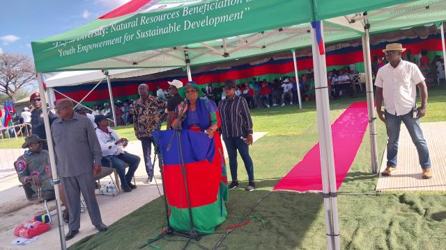 GOBABIS,23 November 2024 -Swapo presidential candidate Netumbo Nandi-Ndaitwah speaking at Gobabis rally in Omaheke region (Photo: Contributed) NAMPA 