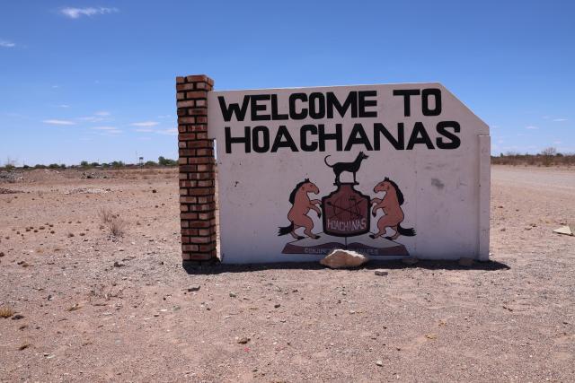 HOACHANAS , 23 NOV (NAMPA) - A welcome sign in Haochanas a village in Hardap region.
(Photo by Charmaine Boois) NAMPA